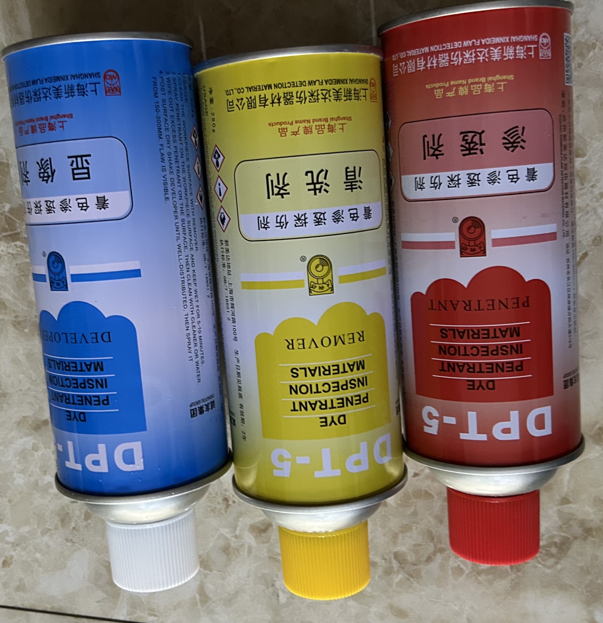 Bộ 3 bình xịt hóa chất kiểm tra thẩm thấu DPT-5 (Dye Penetrant Test - DPT)